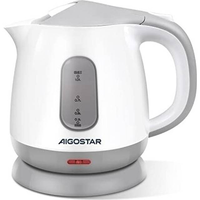 Aigostar Small Electric Kettle, 1 Litre 1100W Low Wattage Kettle for Bedroom Travel Camping Office, Portable Lightweight Water Tea Kettle Cordless
