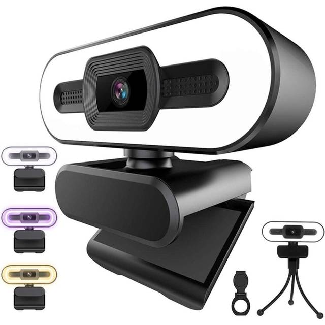 2K Webcam 1080P Ring Light Full HD Web Camera PC Mac Laptop tripod Desktop USB With Microphone WebCamera For Youtube Live Video