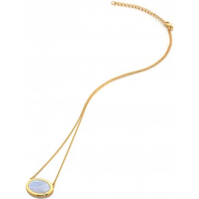 Hot Diamonds X GEM Horizontal Oval Necklace - Blue