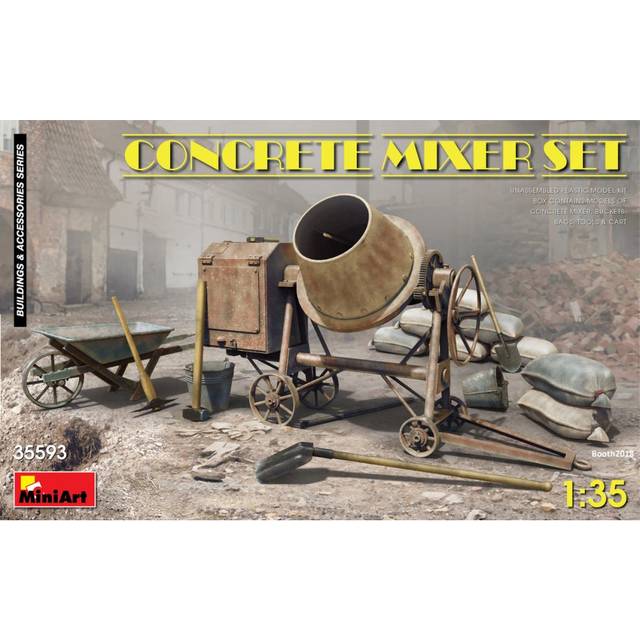 MIN35593 - Miniart 1:35 - Concrete Mixer Set