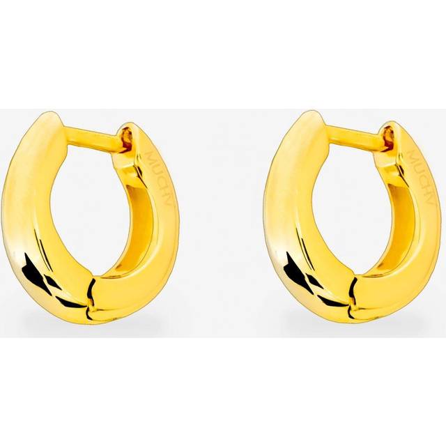 Womens 18k Gold Tiny Hinged Claw Huggie Hoops - Metallics - One Size