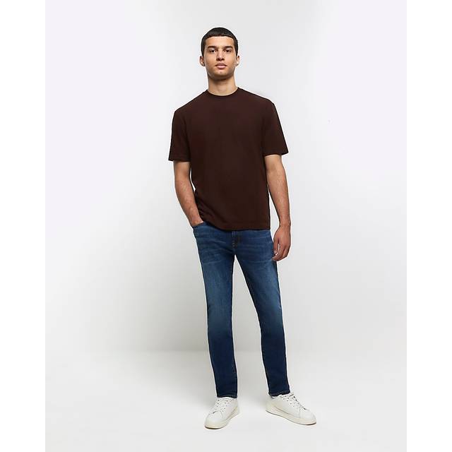 River Island Skinny Comet Jean - Dark Blue, Dark Blue, Size 36, Inside Leg Short, Men -  inside leg SHORT,36