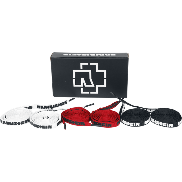 Rammstein Schnürsenkel-Box Shoelaces black red white - Onesize