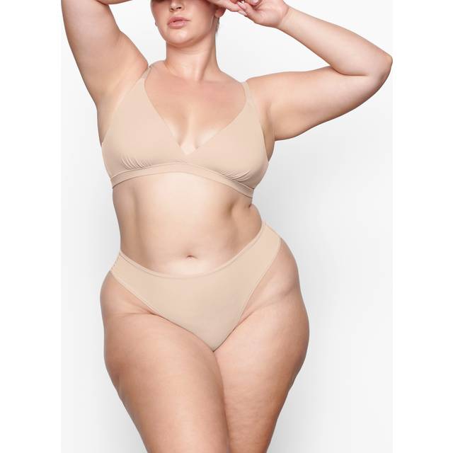 Skims Womens Mica Fits Everybody Triangle Stretch-woven Bra Xxs - MICA