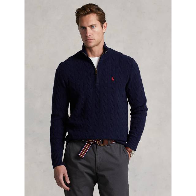 Ralph Lauren Cable Knit Half Zip Jumper Navy