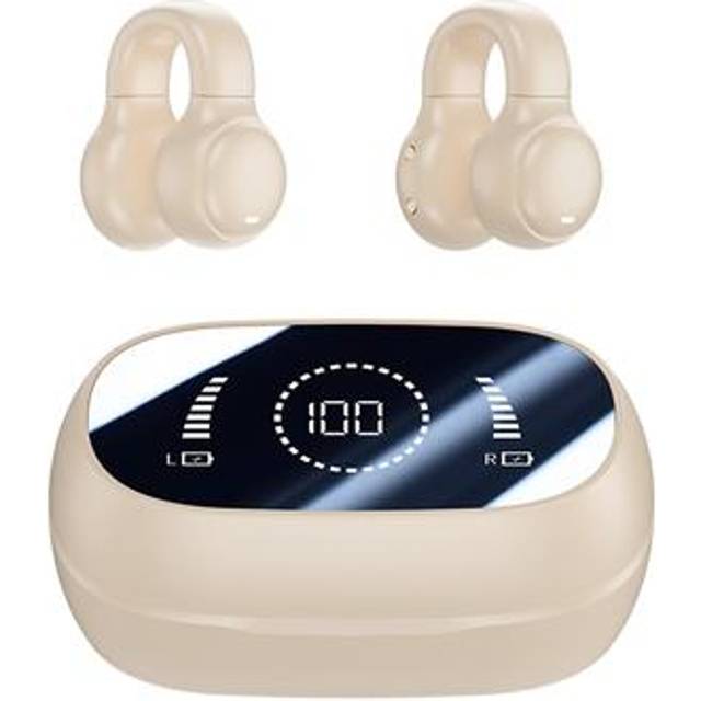 M47 öronsnäcka med benledning Trådlös hörlur med mikrofon Bluetooth 5.3 Gaming-headset Brusreducering Sporthörlurar - Nude