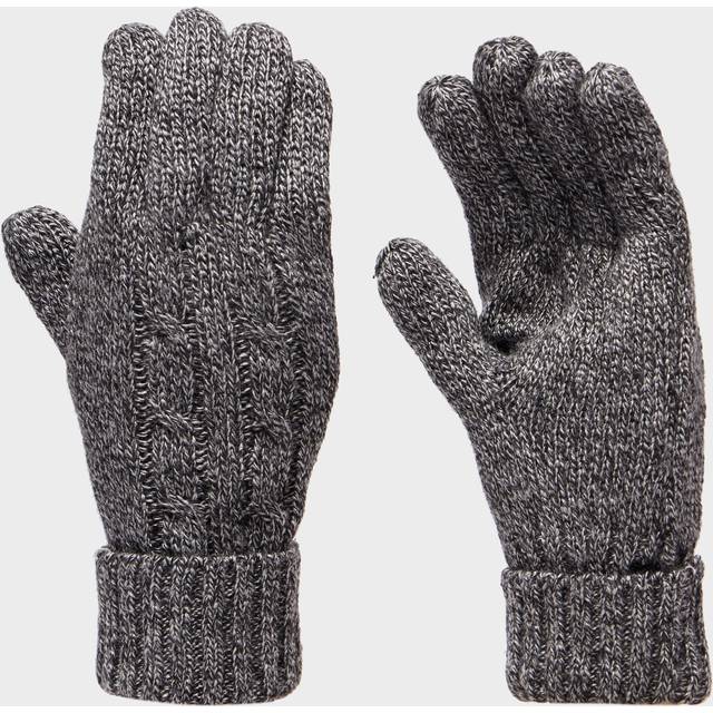 Women's Cable Knit Gloves, Grey - XS
