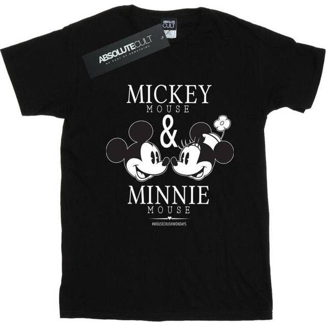 (9-11 Years, Black) Disney Girls Crush Mondays Mickey & Minnie Mouse Cotton T-Shirt