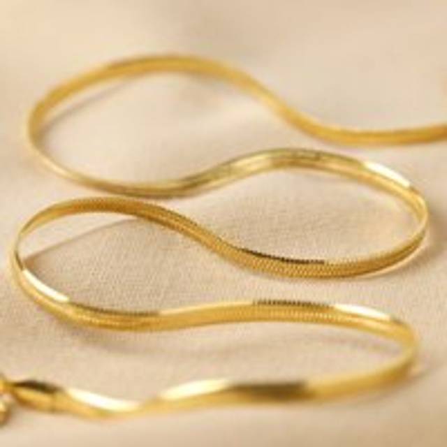 Herringbone Chain Necklace in Gold - gold - one size