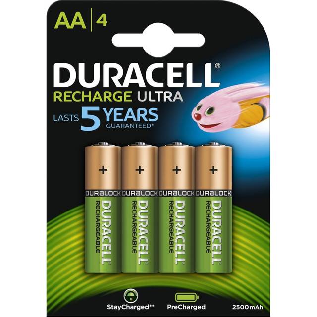 Duracell Recharge Ultra Type AA Batteries 2500 Mah, Pack of 4