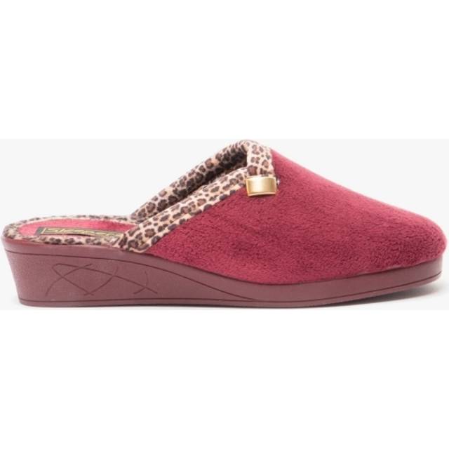 Sleepers Jackie Womens Wedge Slip On Mule Slippers Burgundy 3 UK
