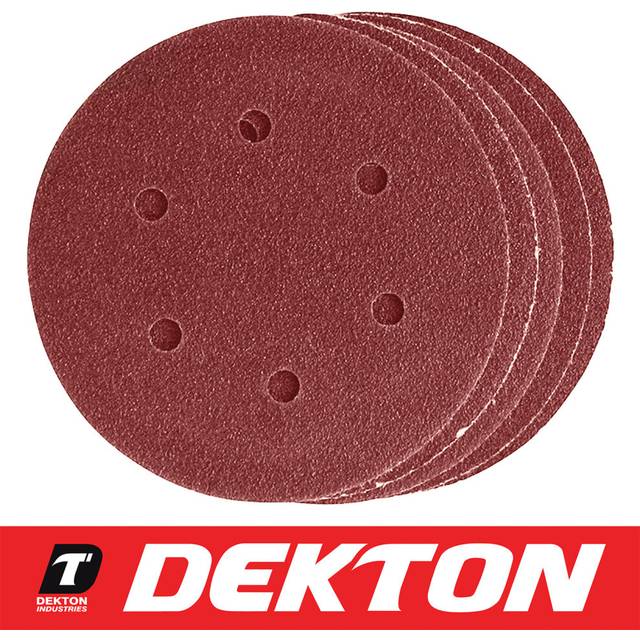 Dekton Packs of 125mm Orbital Sanding Sheet Discs Pads 40, 60, 80 Or 120 Grit 5"
