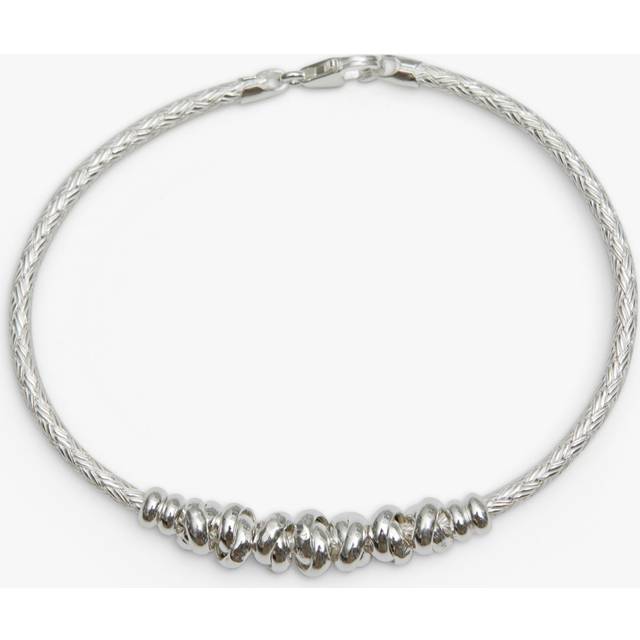 Simply Silver Simply Silver Recycled Sterling Silver 925 Love Knot Textured Bangle Bracelet