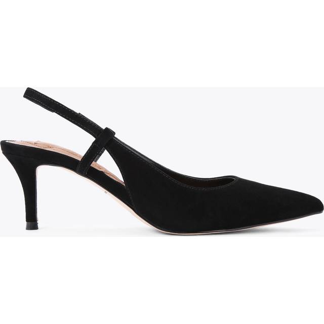 Kurt Geiger London Belgravia Suede Slingback Court Shoes, Black
