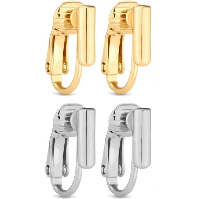 Jon Richard Gold/ Silver Plated Pierced Earring Converters - Pack of 2 Pairs