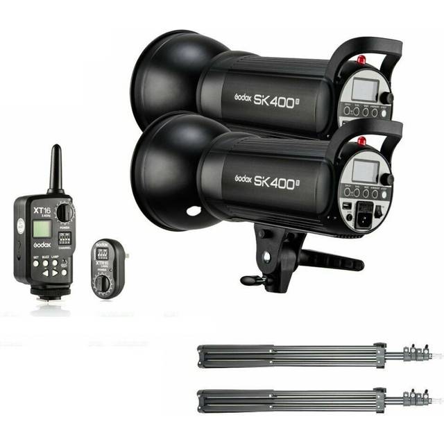 800Ws 2x Godox SK400II 400W 2.4G Studio Flash Strobe Light Head Kit