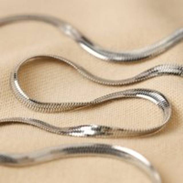 Herringbone Chain Necklace in Silver - silver - one size