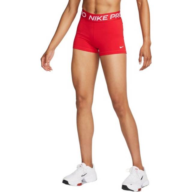 Nike Pro Women's 8cm (approx.) Shorts - Red - Polyester/Elastane - S (UK 8&#x2013;10)