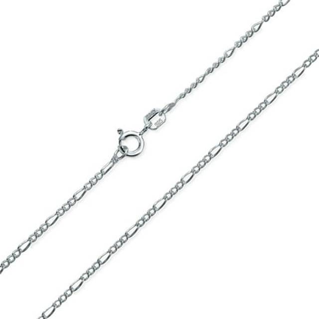 Simple Plain 40 Gauge 925 Sterling Silver Figaro Chain Necklace For Men Women Nickel-Free Made In Italy 14 16 18 20 Inch
