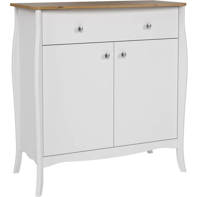 Baroque Sideboard 2 Doors + 1 Drawer, Pure White Iced Coffee Lacquer, White