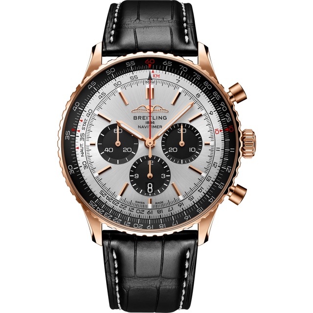 Breitling Navitimer B01 46 18k Black Croc Folding Clasp