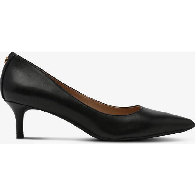 Lauren Ralph Lauren för kvinnor. 802940572001 Adrienne svarta läderskor (38), Hud, 5 till 8 cm, Ingen, Casual, Parti - Läder (38)