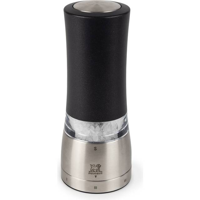 Peugeot Saveurs Daman Electric Salt Mill, Iridescent Back, 16cm - Iridescent Black (16cm H X  6.50cm W X  6.50cm D)