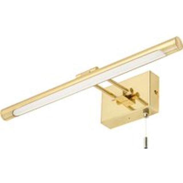 Litecraft Picture Wall Light Bathroom LED With Pull Cord - Satin Brass