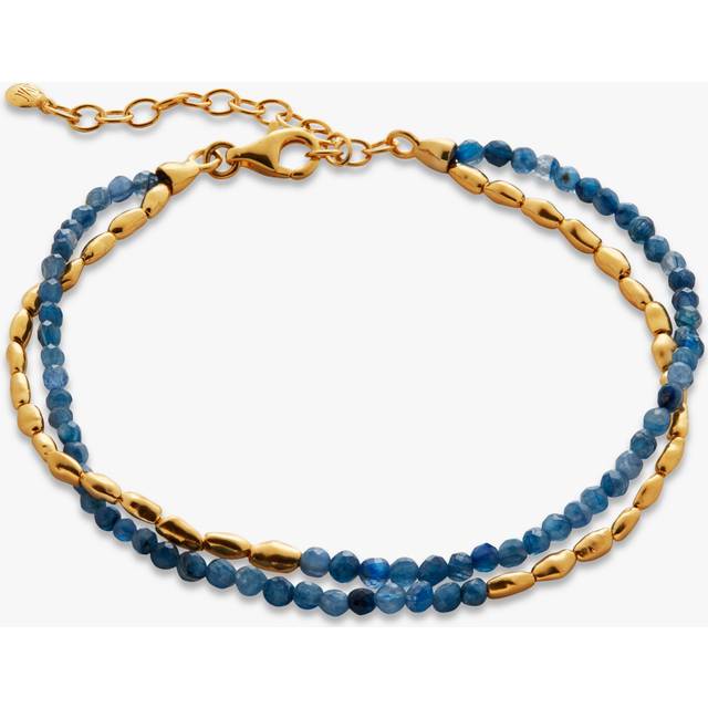 Monica Vinader Womens Blue Mini Nugget 18ct Yellow Gold-plated Vermeil Sterling-silver and Onyx Bracelet 1 Size