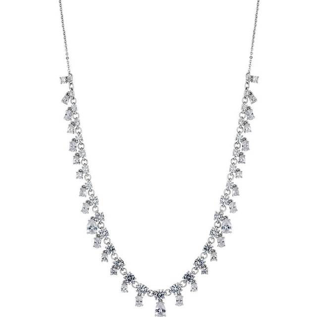 Jon Richard Silver Plated Cubic Zirconia Droplet Necklace