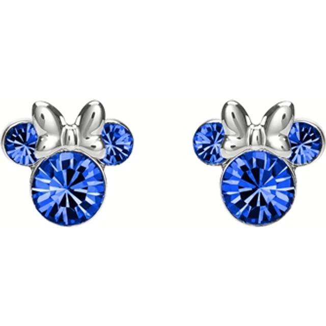 Disney Silver Minnie Pink Crystal Birthstone Stud Earrings - October - F6784