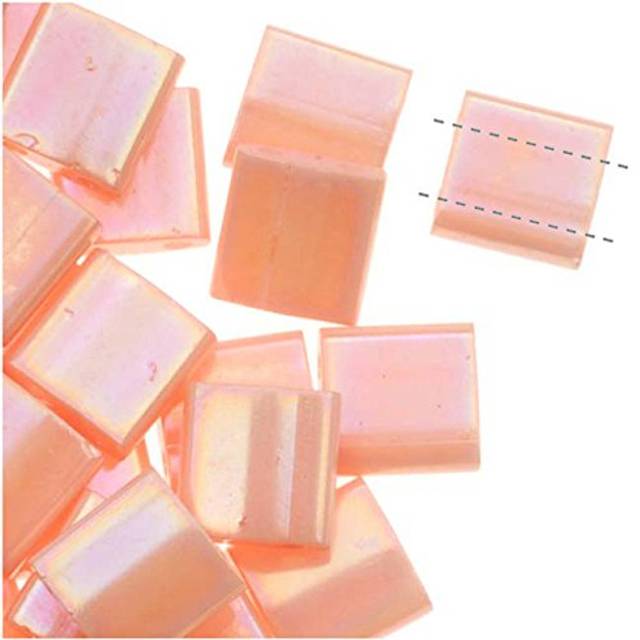 Salmon Ab Opaque Tila Beads 7.2 Gram Tube By Miyuki Are a 2 Hole Flat