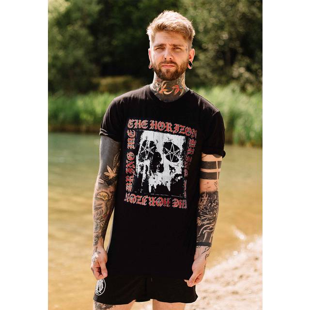 Bring Me The Horizon - Metal Logo Skull - T-Shirt - black - M - 100% Cotton,Jersey