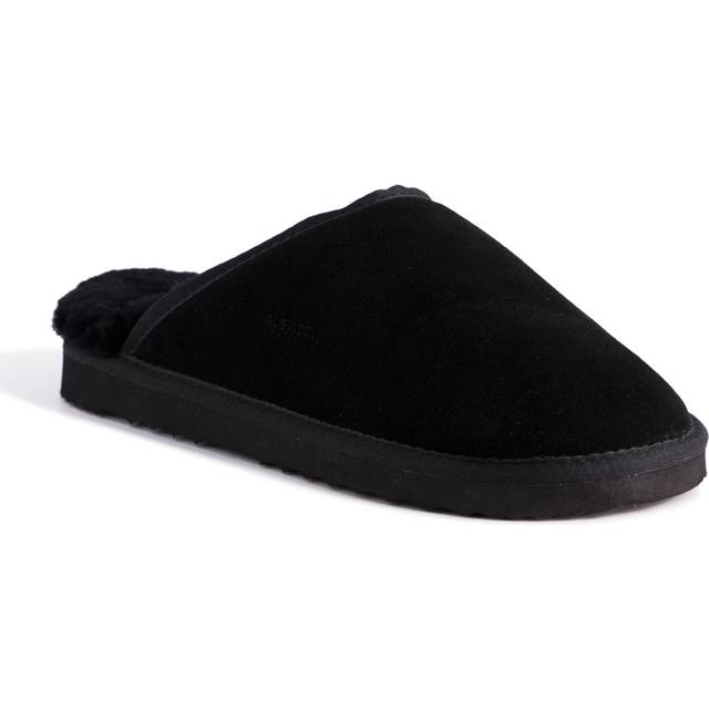 Sheepskin Wool Slippers - Black - 7