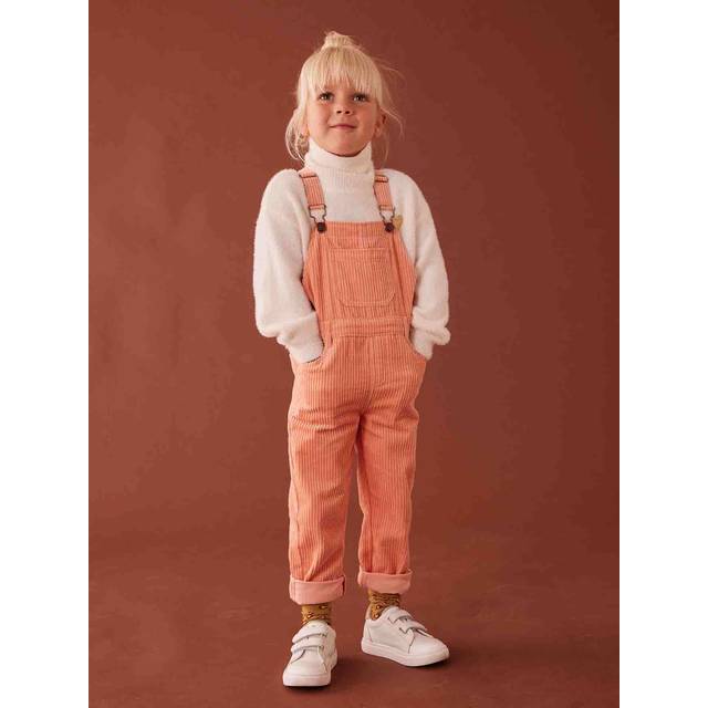 Corduroy Dungarees for Girls peach
