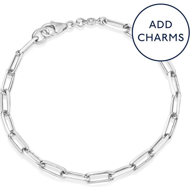 Silver Celestial Square Link Bracelet