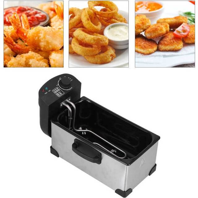 3L Electric Deep Fryer 2000W Commercial Stainless Steel French Fries Chips Fryer Machine 0-190Celsius EU Plug 220V