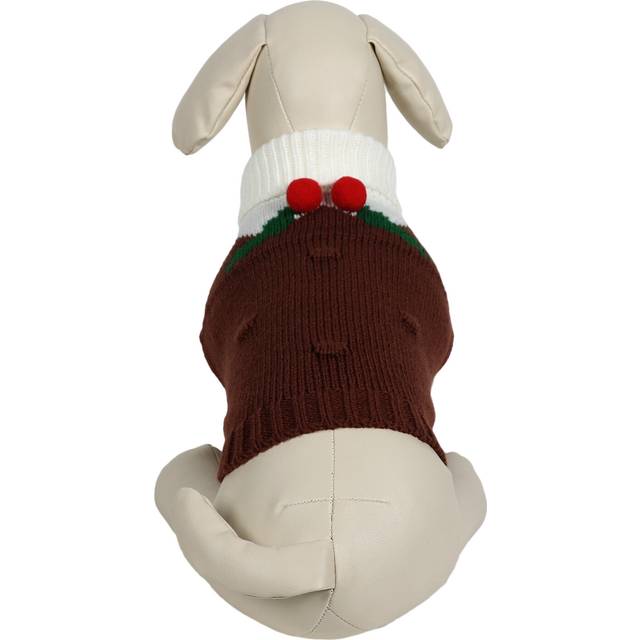 Christmas Pudding Pet Jumper - Brown / 40cm