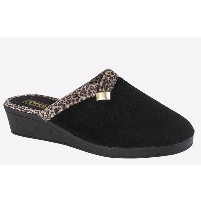 Sleepers Jackie Mule Slippers Womens | Slippers  | Black  | UK Size 6