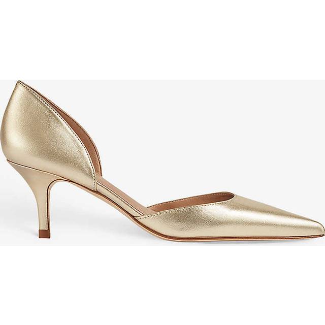 Lk Bennett Womens Gol-pale Gold Harley D&#39;orsay Pointed Metallic-leather Courts Eur 35 / 2 Uk Women - GOL-PALE GOLD