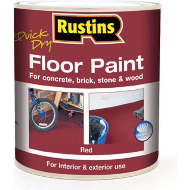 Rustins Quick Dry Floor Paint Red 1Ltr, Red