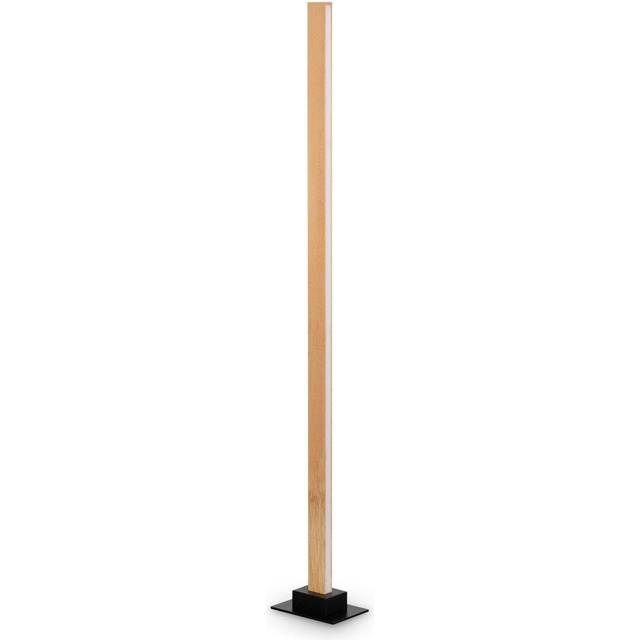 Craft Dimmable led Integrated Floor Lamp Wood, In-Built Switch, 3000K - Ideal Lux