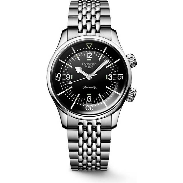 Longines Legend Diver Men's Black Dial & Stainless Steel Bracelet Watch