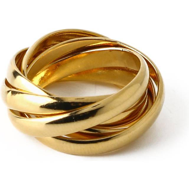 Orelia Interlocking Rings, Pale Gold