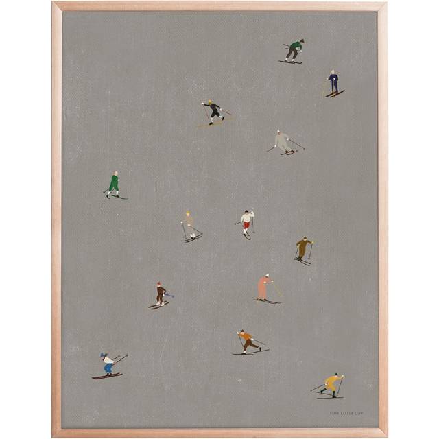 Fine Little Day Skiers poster 40x50 cm grey