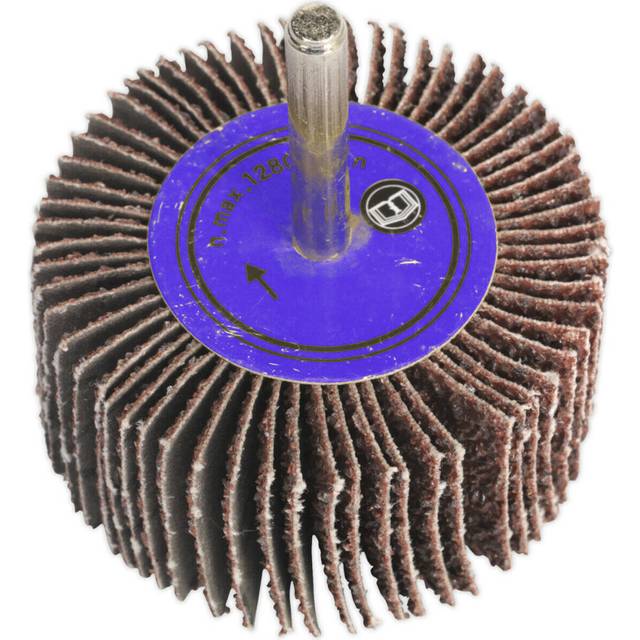 50 x 25mm Aluminium Oxide Flap Wheel - 6mm Shaft - 60 Grit - Abrasive Sanding
