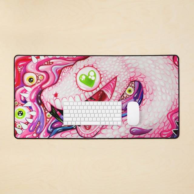 Desk Mat Glittersnake - Acrylic Painting Large Gaming Mouse Pad 35x16 inch