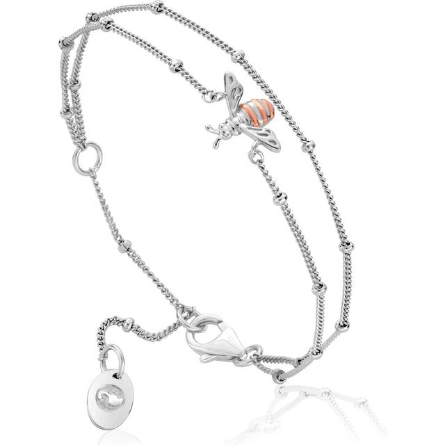 Nature's Wonder Sterling Silver Honey Bee Double-Chain Bracelet