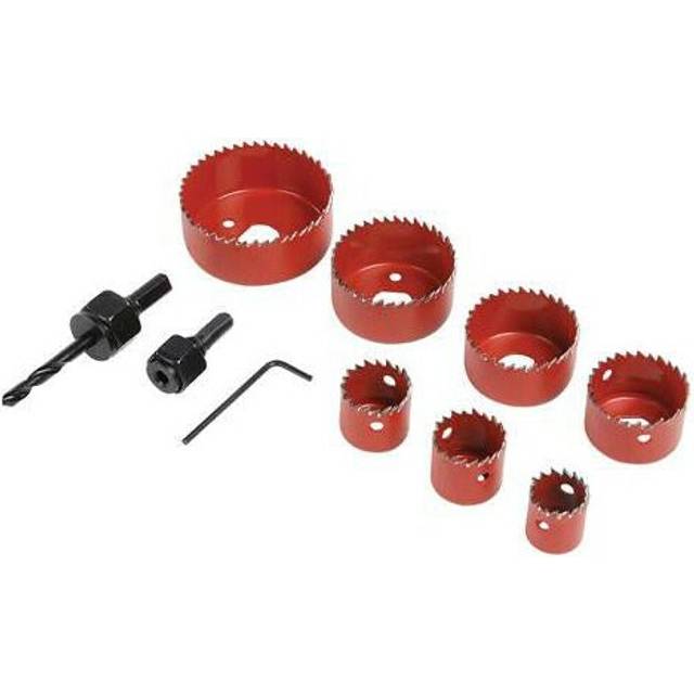 10 Piece 21mm 64mm Holesaw Kit Holesaws Pilot Drill Arbor Hex Key