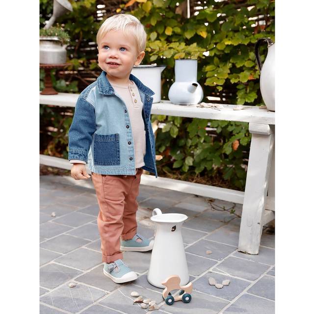 Canvas Trousers with Elasticated Waistband for Baby Boys pecan nut
